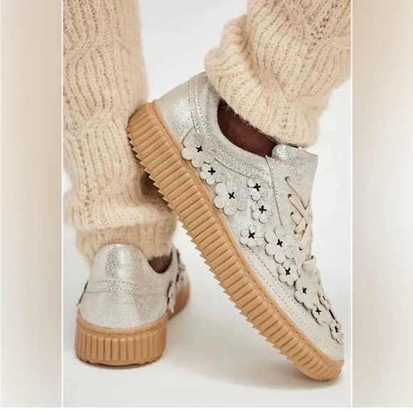 Free People Shoes - Free People Wallflower Wimberly Sneakers in Champagne Metallic
